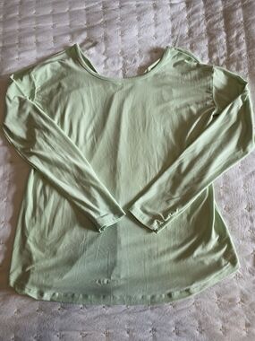 ZELOS Women's Long-Sleeve Scoop Neck Top - Mint Green